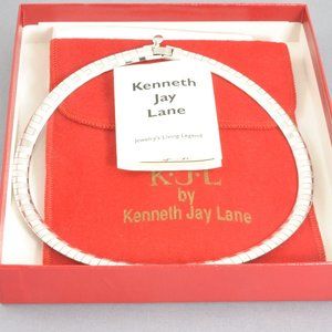 N W/O T Kenneth Jay Lane 16-1/4" Striped Omega Necklace